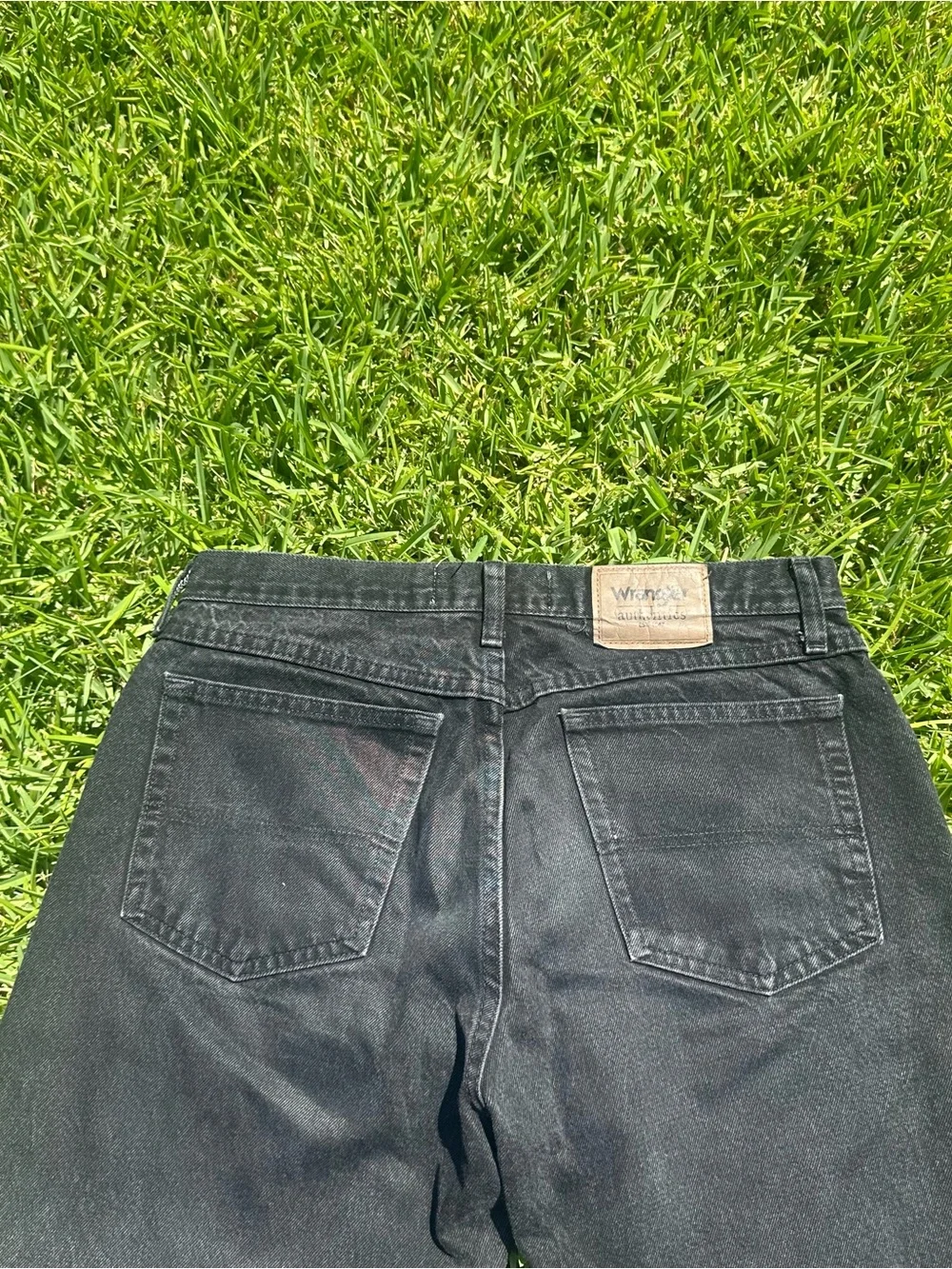Vintage Wrangler Men's Black Straight Jeans Clean Classic Denim Size 33x30